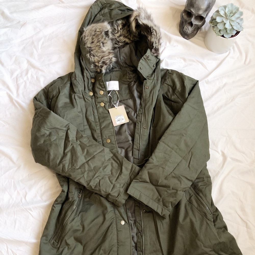 A-Glow Maternity Coat - Olive Green - Large